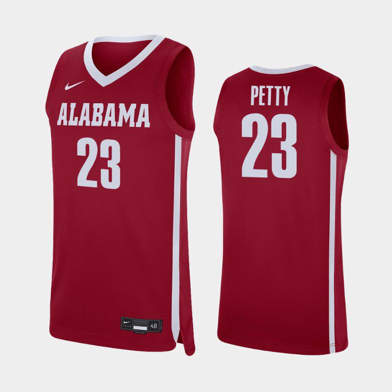 Men's Alabama Crimson Tide John Petty #23 Replica Crimson NCAA College Basketball Jersey